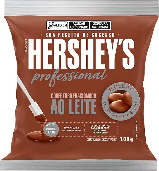Hershey's Professional Cobertura Fracionada sabor ao leite, moeda 1,01 kg