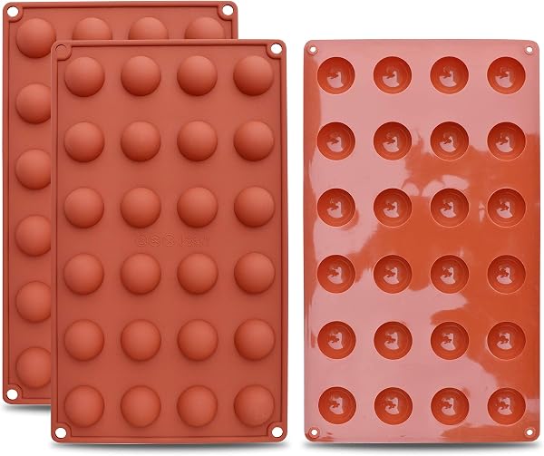homEdge, mini molde de silicone semiesfera de 24 cavidades, 3 pacotes