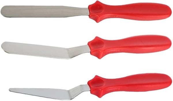 Kit com 3 espátulas de confeiteiro para ganachear bolo
