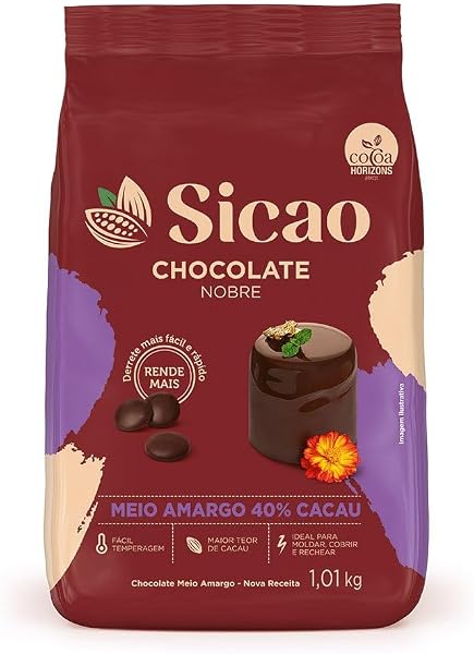 Sicao Nobre, gotas de chocolate meio amargo 40% de cacau, 1,01 kg