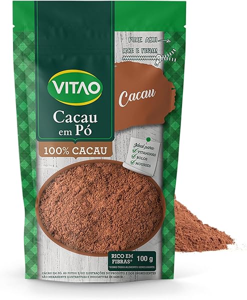 Vitao Cacau em Pó Alcalino 100%, 100 g
